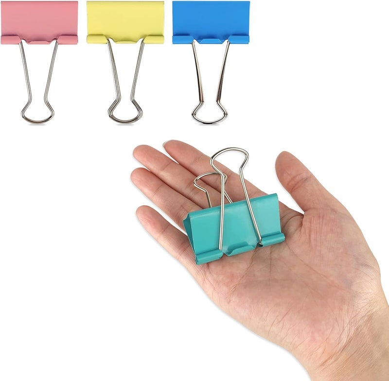 Ykimok Extra Large 2-Inch Colored Binder Clips, 12-Pack (Pink, Blue, Green, Yellow) - Image 1